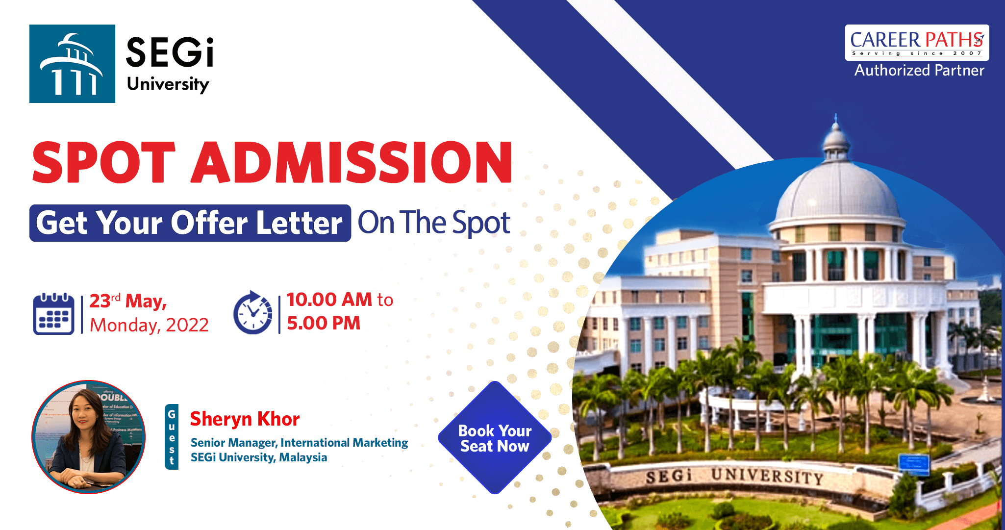 Spot Admission at SEGi University, Malaysia