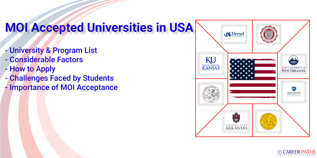 MOI accepted universities in USA