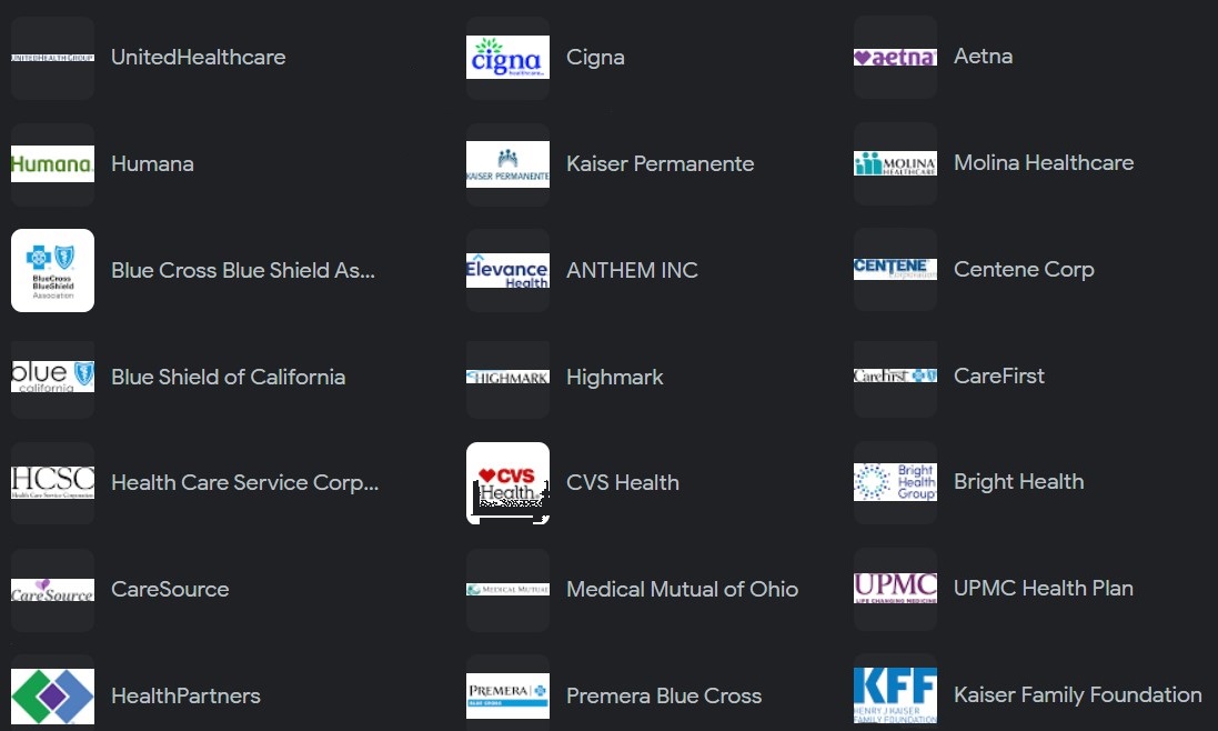 list of US health insurance companies