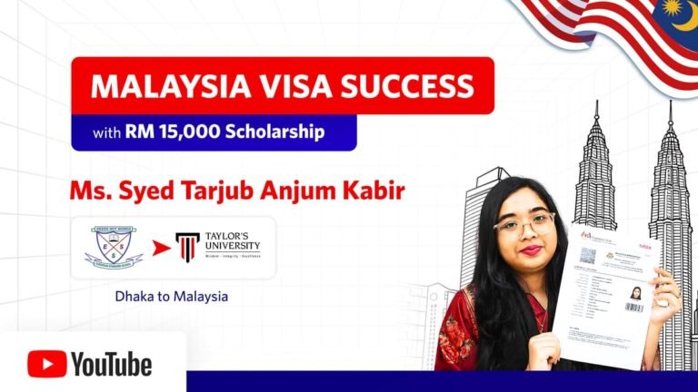 Malaysia visa success of Syed Tarjub Anjum Kabir - Career Paths