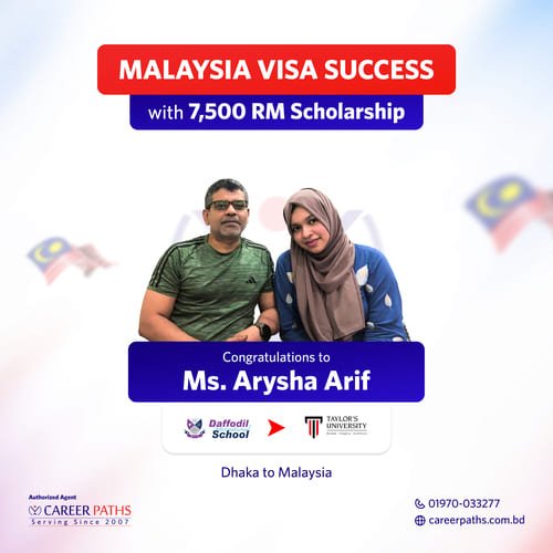 Malaysia student visa Success of Arysha-Arif