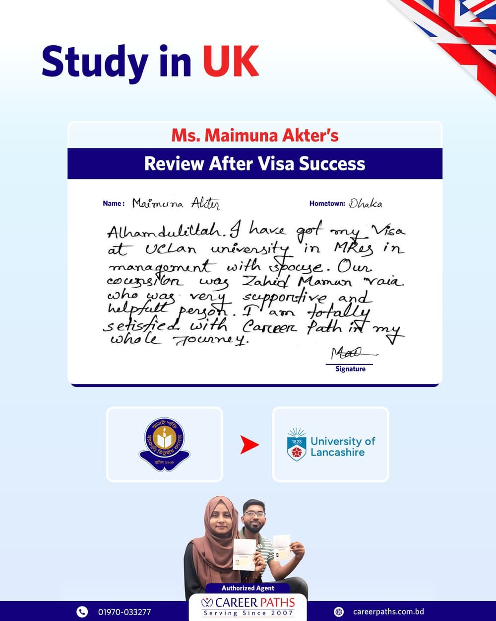 Maimuna Akter Written Review After Getting UK Student Visa