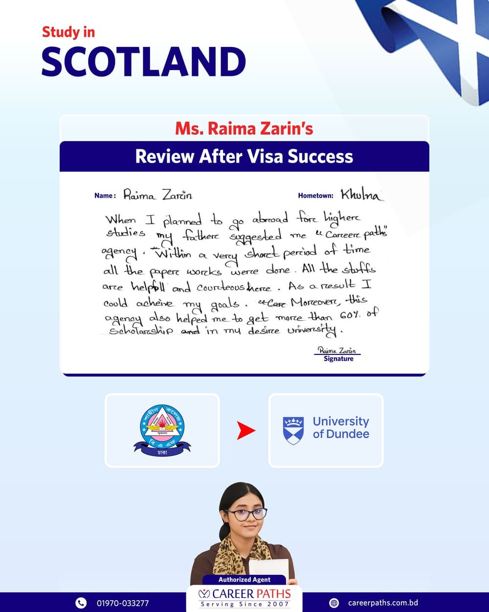 Raima Zarin Written Review After Getting UK Student Visa