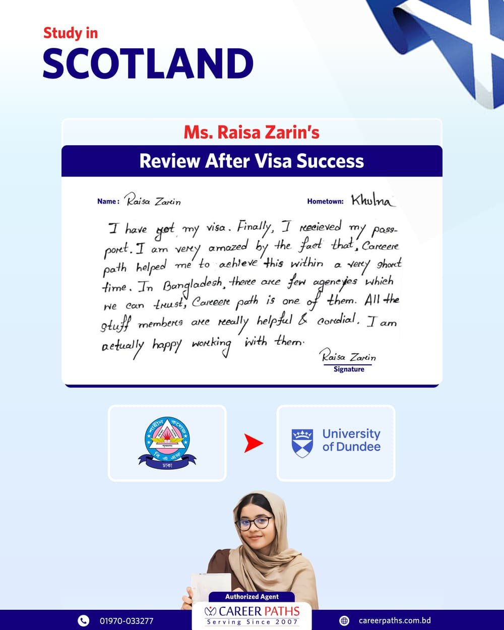 Raisa Zarin Written Review After Getting UK Student Visa