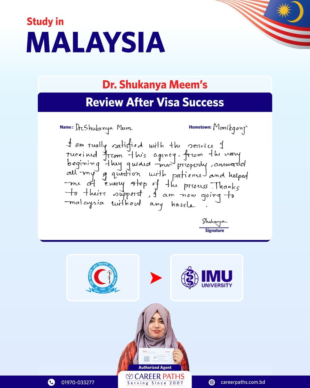 Shukanya Meem Written Review After Getting Malaysia Student Visa