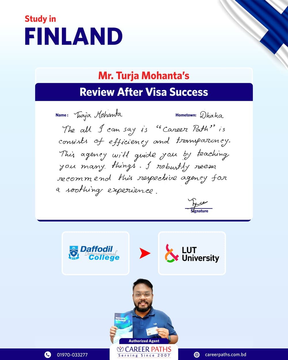 Turja Mohanta Written Review After Getting Finland Student Visa